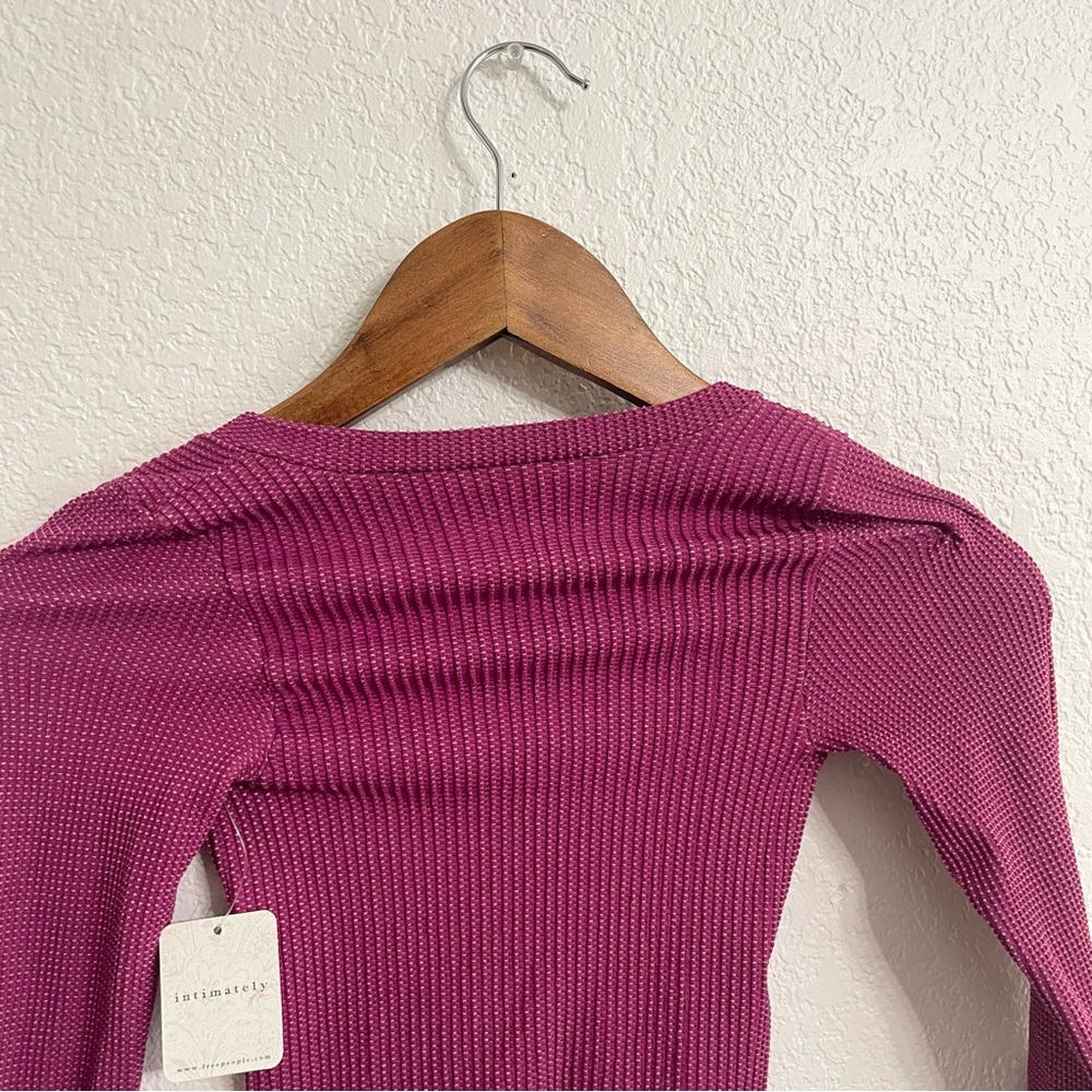 NWT Free People Womens Shirt Clean Slate Seamless Boysenberry Size Medium Large - Picture 5 of 10